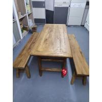 老榆木方桌八仙桌餐桌茶台复古风化老板旧木板实木凳子板凳民宿定制 长桌1.7米*80cm*75单桌 默认尺寸