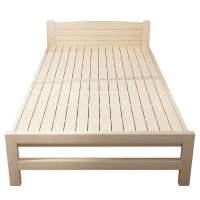 实木床折叠儿童床单人午休床松木床午睡简易出租房床双人床家用床定制 加固松木折叠床(用料更厚实) 0.6m特价款-无床垫