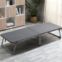 折叠床板式单人家用成人午休床办公室午睡床简易硬板木板床陪护托定制 升级款双中脚[麻布] 185*70cm