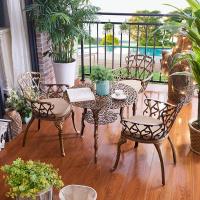 户外桌椅庭院花园露台别墅室外阳台桌椅组合欧式铸铝休闲三五件套定制 单人椅(备注颜色)