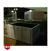 户外庭院桌椅组合露天露台阳台花园藤椅室外藤编别墅酒店休闲腾椅定制 一桌六椅(白色色送坐垫)