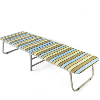 躺椅折叠床单人床木板床办公室午休床简易1.2米双人午睡床定制 两折条纹款 100*190