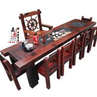 老船木茶桌椅组合简约新中式茶几仿古实木阳台小茶艺桌客厅泡茶台定制