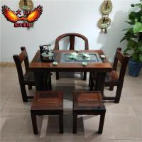 老船木阳台小茶桌泡茶客厅中式仿古实木茶几茶台茶艺茶具桌椅组合定制