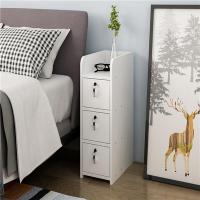 简约迷你窄款储物小型北欧床边柜夹缝床头柜细长型20cm带锁定制