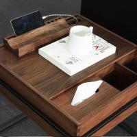 北欧INS床头柜黑胡桃实木现代简约工业风铁艺设计师创意边柜定制