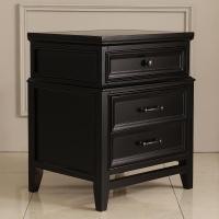 简约乡村橡木实木床头柜卧室家具简约现代床头储物柜三抽屉定制