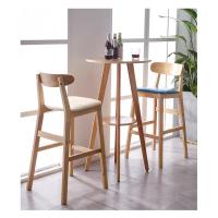 实木吧台椅家用靠背吧台凳现代简约前台酒吧椅子北欧式高脚椅吧椅定制