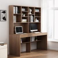 飘窗柜书桌书柜一体电脑台式桌书桌书架组合双人家用初中生学习桌定制