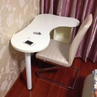 飘窗电脑桌转角台式电脑桌带书架书柜组合书桌弧形墙角桌dnz定制