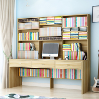 简约电脑桌双人书桌书架组合抽屉轨道儿童写字学习办公家用电脑桌定制