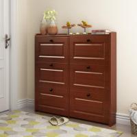 超薄翻斗鞋柜17cm实木色简约现代厅柜阳台储物柜口鞋柜多功能定制