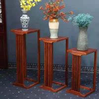 实木花架花几花梨木新中式花架客厅单个花架中式花几盆景架植物架定制
