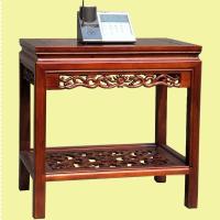 简约现代实木花架鱼缸架子榆木花几盆景奇石桌客厅中式木质置物架定制