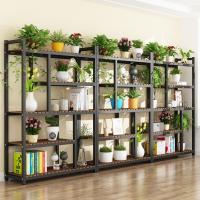 花架子铁艺多层室内实木阳台客厅隔断置物架花盆架落地式家用定制