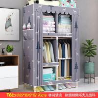 实木衣柜单人25MM加粗简约现代经济型简易布衣柜组装布艺收纳衣橱定制