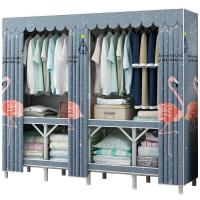 折叠衣柜简易布衣柜全钢架家用卧室免安装加粗加固收纳柜布艺衣橱定制
