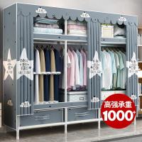 衣柜简易布衣柜布艺收纳柜钢管加粗加厚双人组装带抽屉全钢架衣橱定制