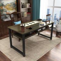 中式书法桌书画桌毛笔专用写字台双层简易书桌培训绘画桌电脑桌定制