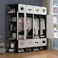 简易衣柜收纳架塑料布推拉双人实木钢管加粗加固单人卧室家具柜定制