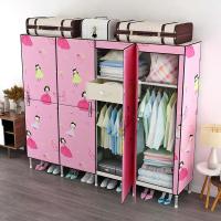 简易衣柜钢管加厚特粗全钢架子结实耐用家用卧室便携布衣柜带抽屉定制