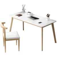 北欧电脑台式桌卧室实木书桌简约家用学生写字桌子电脑桌椅组合定制