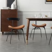 北欧餐椅家用餐厅现代简约靠背椅ins网红工业风餐椅轻奢铁艺椅子定制