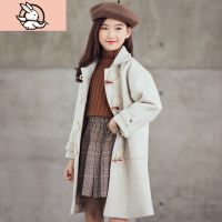 HUAYANGTU女童秋冬呢子外套2020新中大童亲子装韩版儿童中长款洋气毛呢大衣家