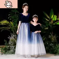 HUAYANGTU亲子装母女装礼服洋气连衣裙宴会晚礼服气质高端亲子演出服秋冬季家