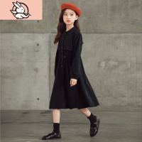 HUAYANGTU大女童森系连衣裙灯芯绒秋冬季韩版母女装洋气儿童公主裙打底长裙家