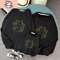 HUAYANGTU新年亲子装过年一家三口四口母子母女装秋冬洋气拜年服家装卫衣家