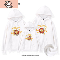 HUAYANGTU新年亲子装一家三口四口红色卫衣2021新款潮家福过年母女装洋气家