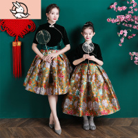 HUAYANGTU亲子装连衣裙高端秋冬洋气特别的炸街母女网红超仙圣诞礼服套装潮家