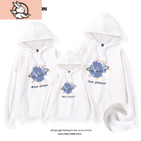 HUAYANGTU卡通卫衣亲子装一家三口四口加绒加厚2021新款潮家福母女装洋气家