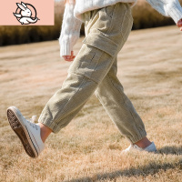 HUAYANGTU女童秋冬工装裤子2020新款洋气女孩童装儿童复古灯芯绒长裤中大童裤子童