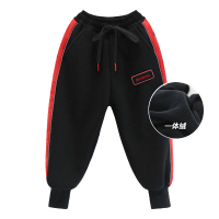 HUAYANGTU自制儿童加绒裤子男童2021新年牛运冬季韩版黑科技反光休闲运动裤裤子童