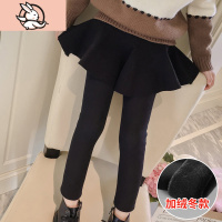HUAYANGTU女童裙裤一体加绒假两件冬季小女孩儿童裤裙中大童女打底裤外穿潮裤子童