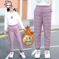 HUAYANGTU女童裤子冬装加厚加绒洋气韩版夹棉外穿大童儿童北方冬季保暖棉裤裤子童