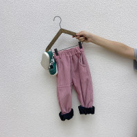 HUAYANGTU2020秋冬男童女童灯芯绒长裤 儿童修身版休闲裤加绒加厚裤子裤子童