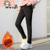 HUAYANGTU童裤女童加绒裤子打底裤弹力儿童冬装一体绒加厚中大童小脚铅笔裤裤子童