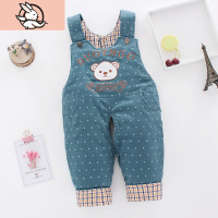 HUAYANGTU婴儿背带棉裤男女宝宝背带裤棉儿童保暖裤子加绒加厚外穿秋冬季裤子童