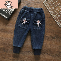 HUAYANGTU女童裤子秋冬加绒2021新款韩版女宝宝休闲裤2岁1洋气婴儿长裤外穿裤子童