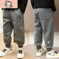 HUAYANGTU男童加绒裤子秋冬款儿童休闲裤加厚宽松男孩中大童长裤冬季一体潮裤子童