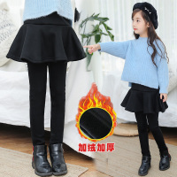 HUAYANGTU女童打底裤加绒秋冬款外穿长裤儿童裤裙女孩洋气假两件加厚裙裤子裤子童