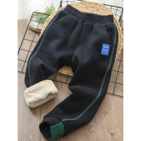 HUAYANGTU男童休闲棉裤儿童加绒加厚运动裤卫裤中大童柔软长裤2020冬装新款裤子童