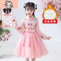 HUAYANGTU女童连衣裙冬季2020新款女孩冬裙儿童公主裙女新年裙秋冬洋气裙子裙子童