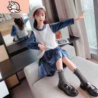 HUAYANGTU童装女童连衣裙秋冬2020新款洋气套装儿童公主裙小女孩新年装裙子裙子童