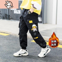 HUAYANGTU皮卡丘童装男童加绒裤子秋冬季新款潮流儿童韩版工装裤中大童长裤裤子童