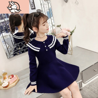 HUAYANGTU女童连衣裙春秋冬装学院风针织裙洋气儿童毛衣公主裙女孩毛线裙子裙子童