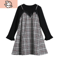 HUAYANGTU时尚小鱼童装潮裙子2020秋冬新款中大儿童洋气女童宝宝格子连衣裙裙子童